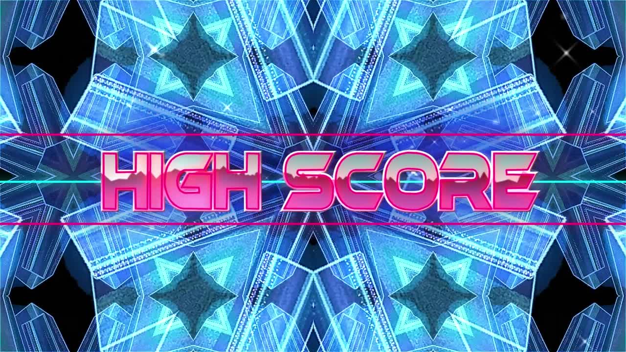 디지털 추상 카레이도스코프 공간에서 높은 점수의 애니메이션