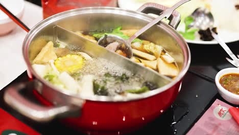 delicious hotpot meal being prepared and enjoyed