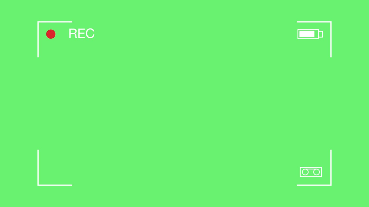 la cámara de grabación el visor pantalla verde la tv rec, la pantalla digital