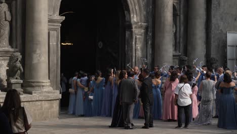 wedding celebration outside fort santiago manila philippines intramuros