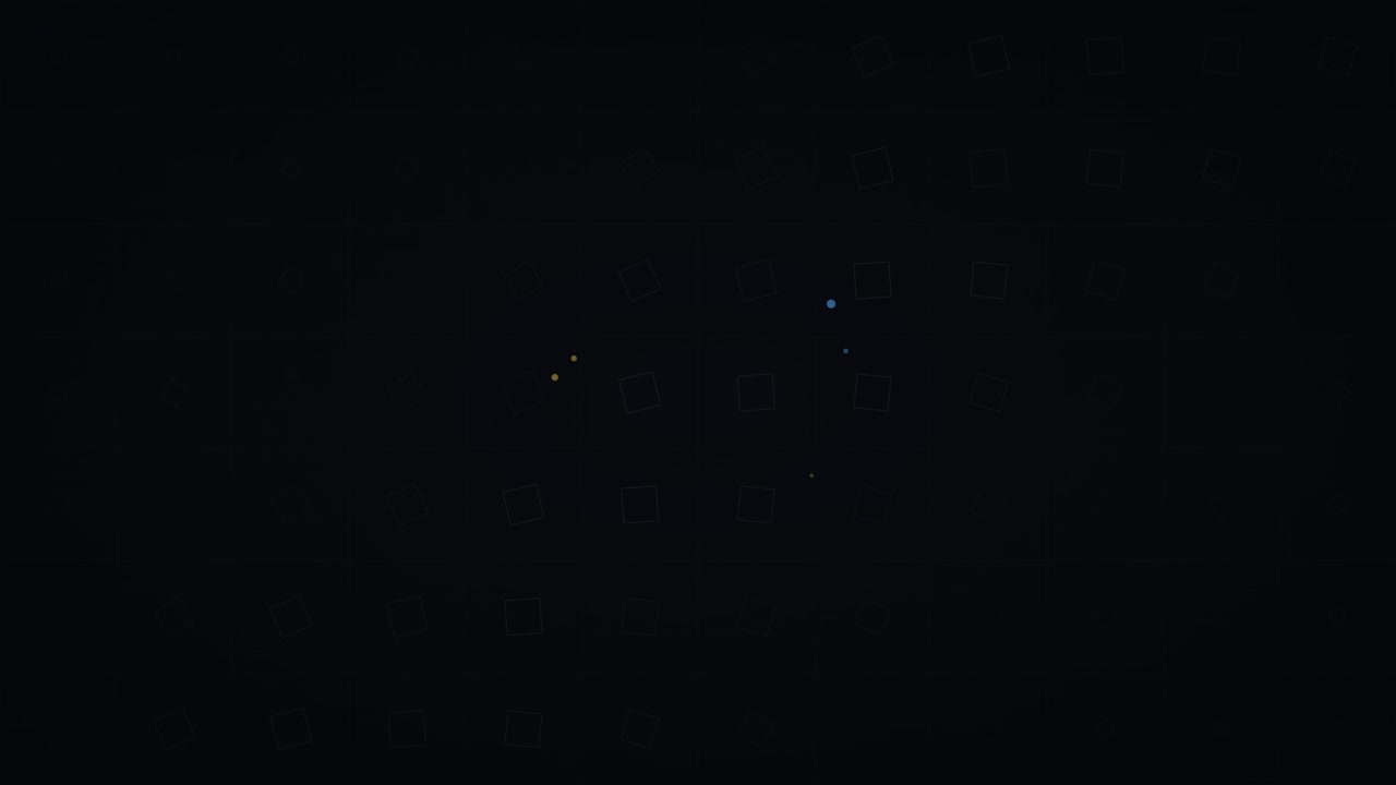 Abstract Motion Graphic with Rotating Squares and Floating Dots