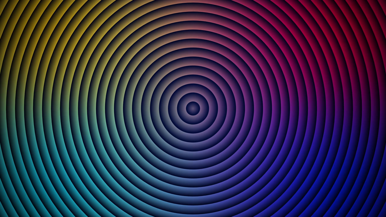 Abstract Background with Pulsing Concentric Circles in Gradient Colors