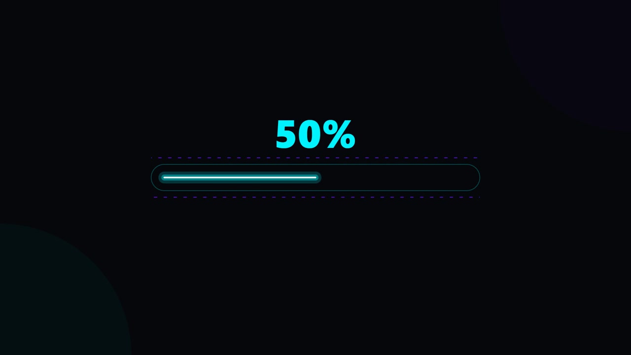 Digital Progress Bar Loading Animation on Dark Background
