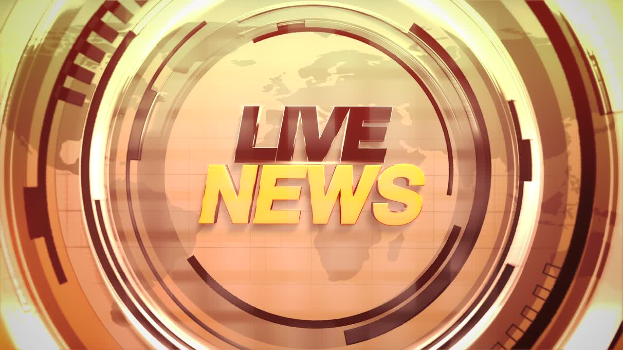 Live nyheder med HUD-cirkler og verdenskort