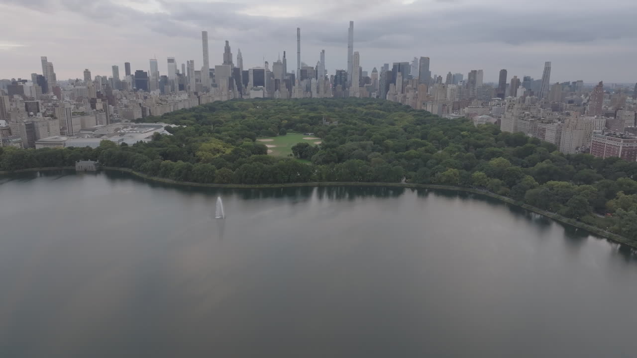 Establishing shot of New York City's Central Park. Shot on an Autumn afternoon
