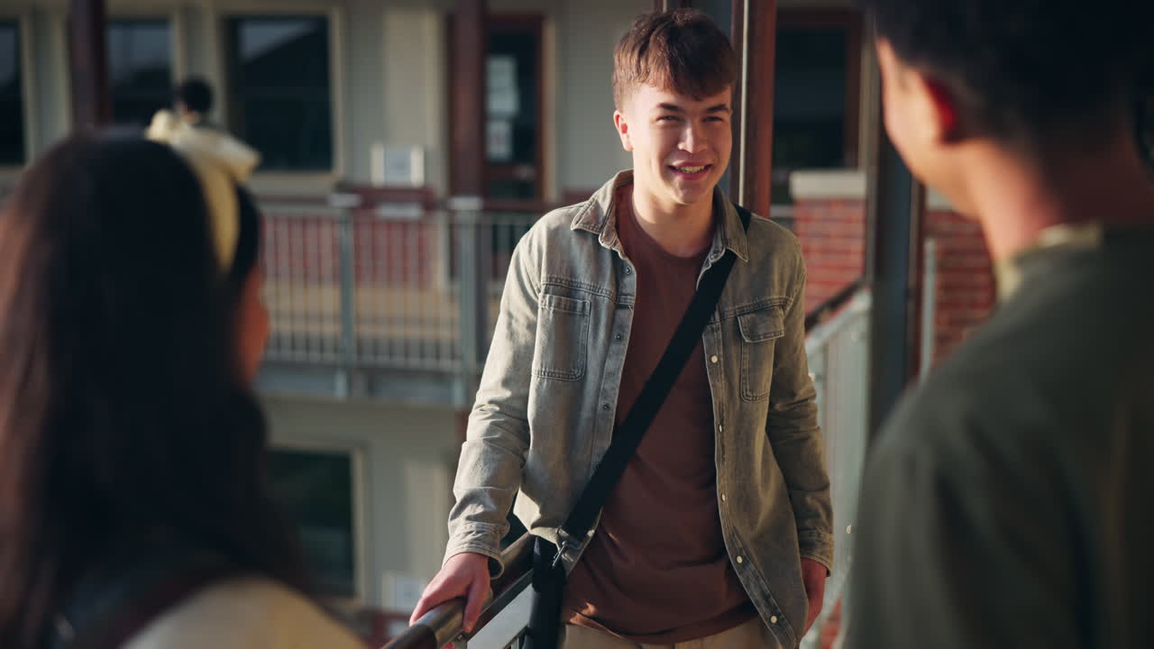 Students chatting on campus