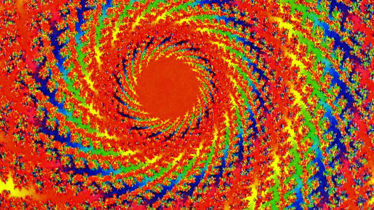 Spiral Fractal Rotating Red Sun Animation Background