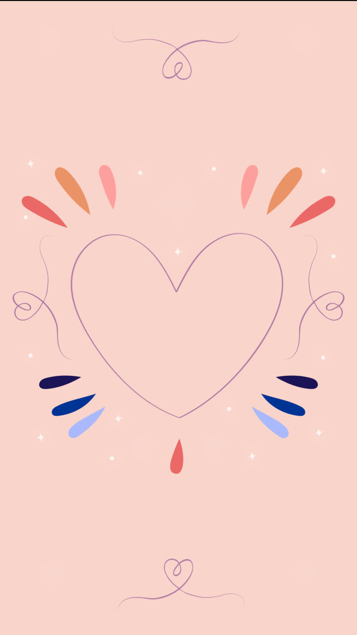 사랑의 모션 그래픽 프레임 디자인 일러스트레이션