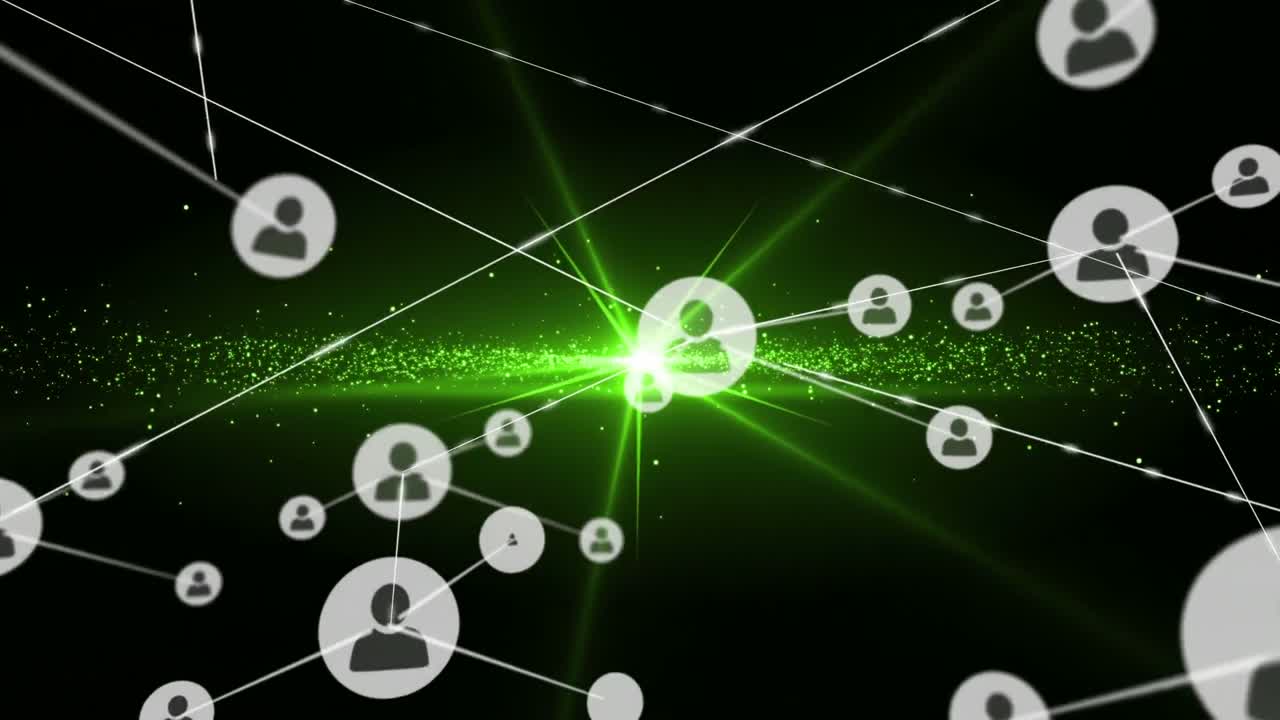 녹색 디지털 배경에서 움직이는 커 ⁇ 터