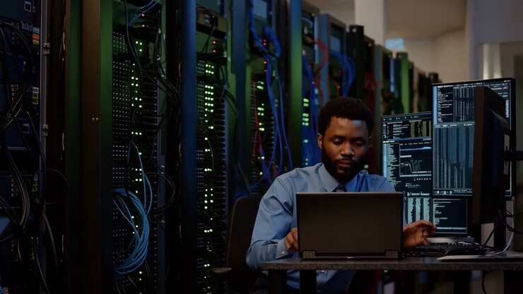 IT Professional Working in a Data Center