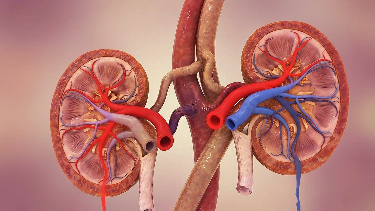 Cross Section Graphic Display of Internal Renal Structure of Human Kidneys