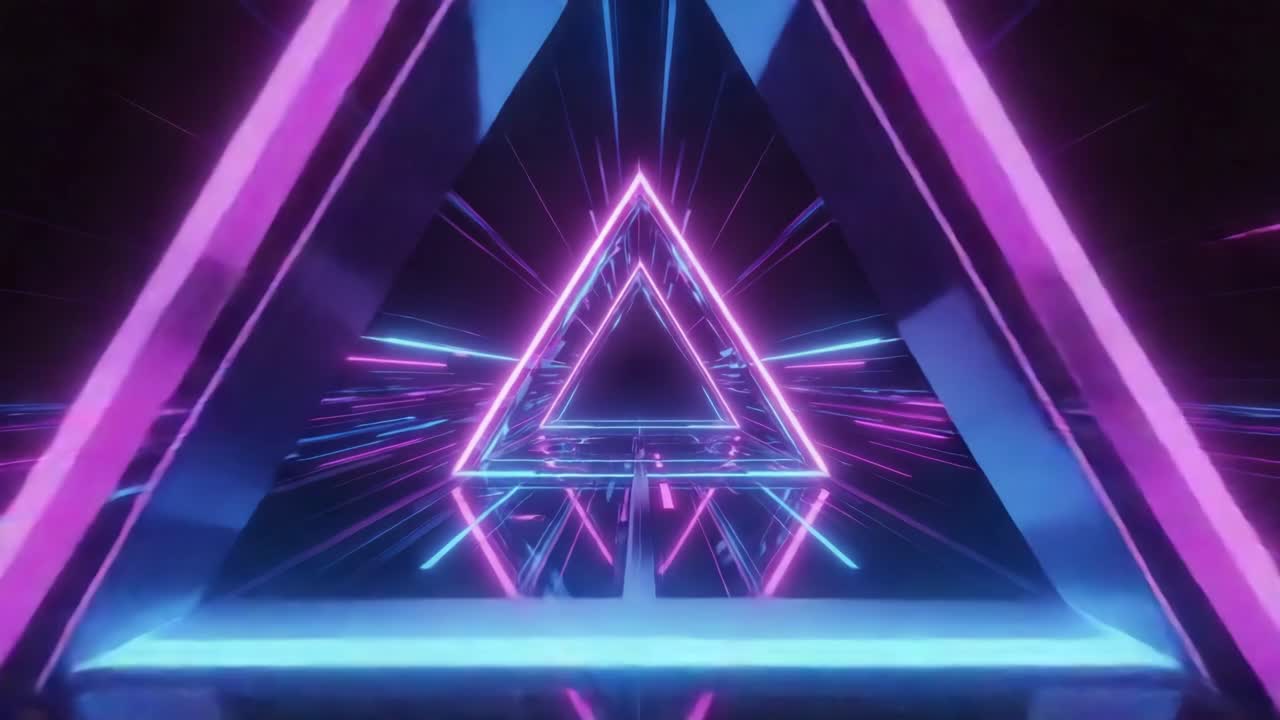 túnel de triángulo de neón
