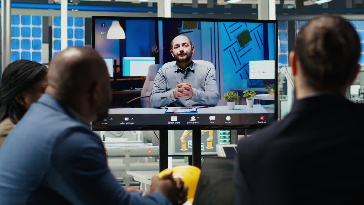 Experts Optimize Factory Equipment Energy Output During Videocall Meeting