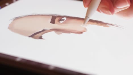 pintura digital del rostro de una mujer