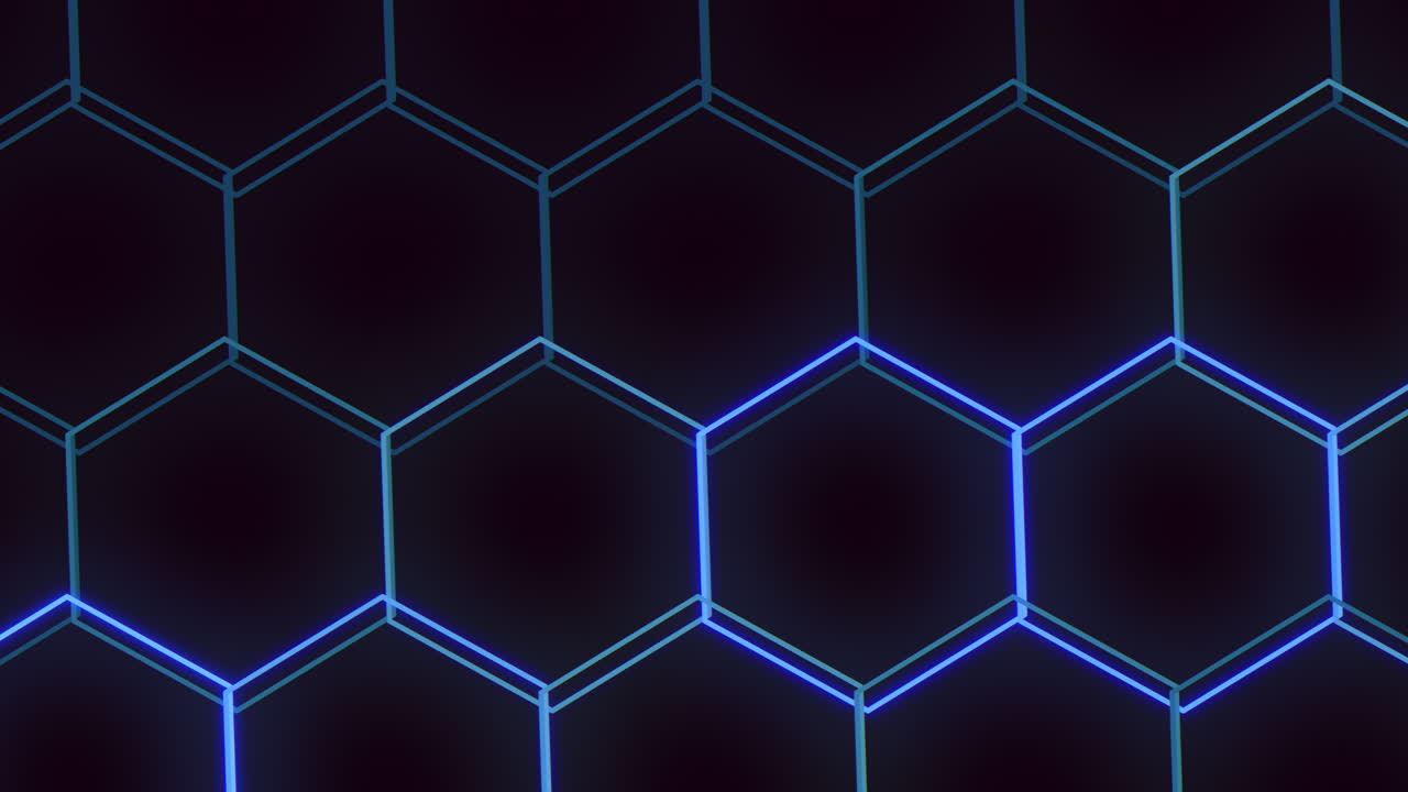 azulejos de patrón hexagonal azul y negro con líneas paralelas