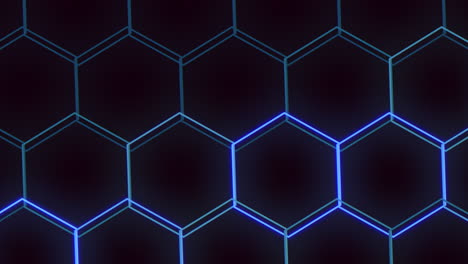 blue and black hexagon pattern tiling with parallel lines