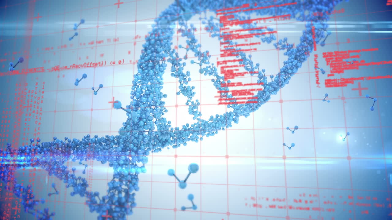 Animation of dna strand spinning and medical data processing