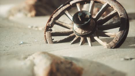 Large-wooden-wheel-in-the-sand