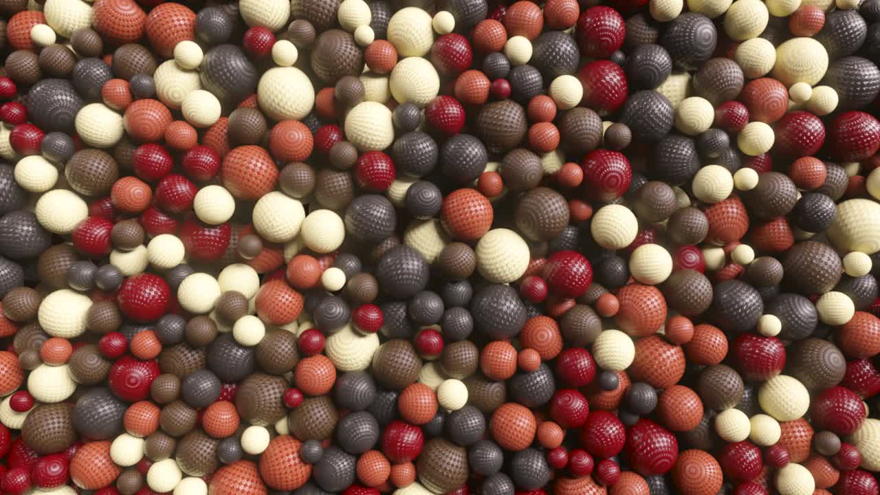 Abstract random appearance of spheres interacting with each other. Motion concept. 3d animation