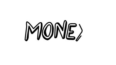 animation of the slowly appearing word money