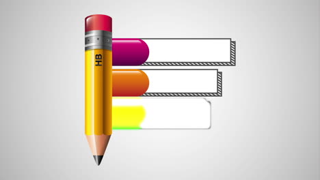 pencil with statistics infographic animation