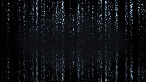 blue background with falling particles and reflections seamless. looped 3d animation of bokeh lights like abstract waterfall slow motion.