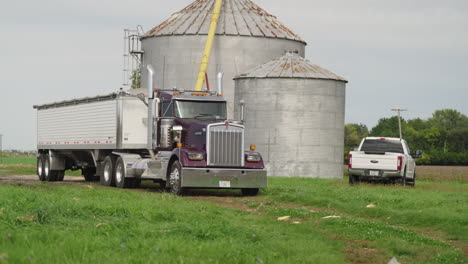 semi arrives to load grain