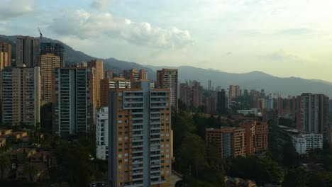 beautiful view of medellin, colombia. pedestal up