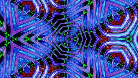 patrón simétrico iridescente líquido como el caleidoscopio con ondas. 3d elegante bucle abstracto bg, estructura ondulada de vidrio líquido brillante con hermosos colores de gradiente. 4k