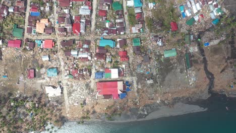 roof of houses affected by typhoon odette in the coastal town of southern leyte, philippines