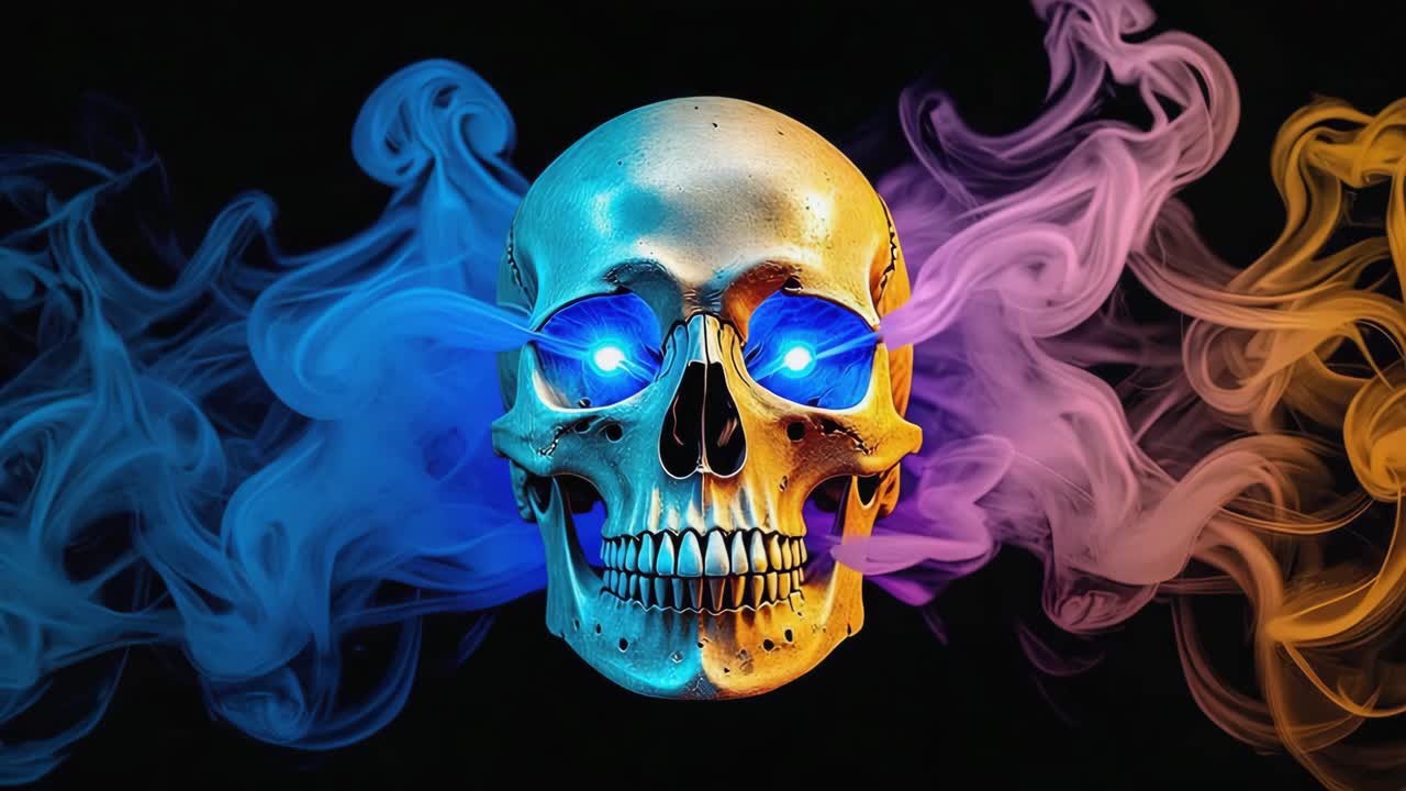 Glowing Skull with Smoke