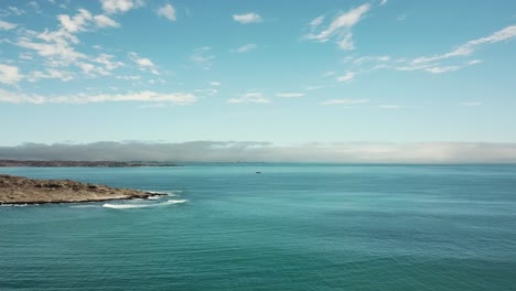 The-Namib-Desert-Dunes-and-the-Atlantic-Ocean-Meets,-Skeleton-Coast,-Southern-Africa-Namibia,-Luderitz-Town-Shark-Island-Aerial-Shot