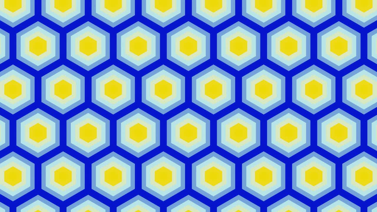 fluyendo hipnotizando el interminable patrón brillante de hexágonos vj bucle