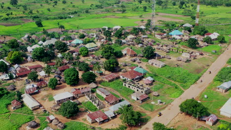 pila, nigeria in benue state is a rural farming community - scenic aerial view