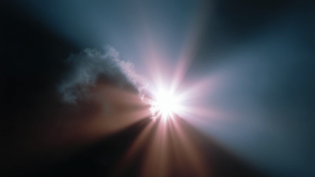 A breathtaking visual representation of light breaking through darkness, showcasing an ethereal glow that symbolizes hope, illumination, and the beauty of nature's phenomena