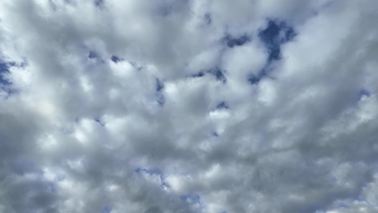 beautiful blue sky with soft white clouds timelapse