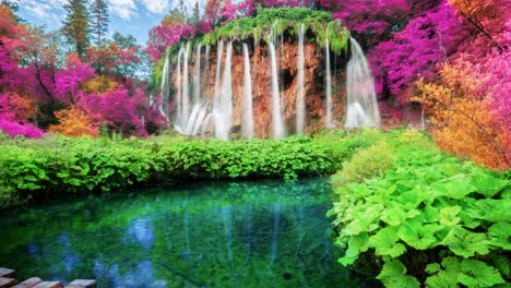 seamless loop cinemagraph video of waterfall landscape in plitvice lakes croatia