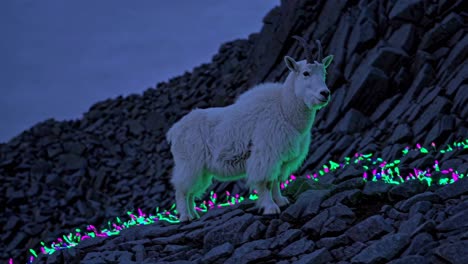 mountain goat in the night