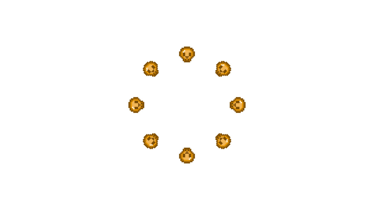 Pixel Art Mini Skull Spinning Circle Animated Overlay Transparent 30fps (8)