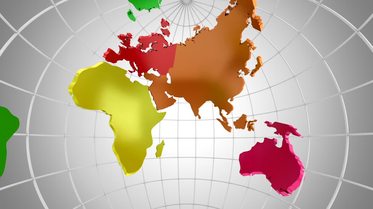 el mapa del mundo se convierte en un globo. una mirada al interior