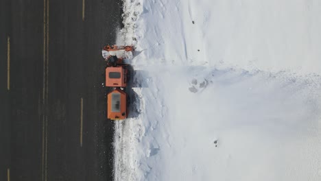 snow plow on asphalt