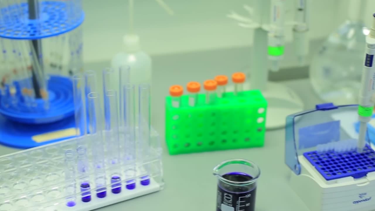 equipos de laboratorio y tubos de ensayo