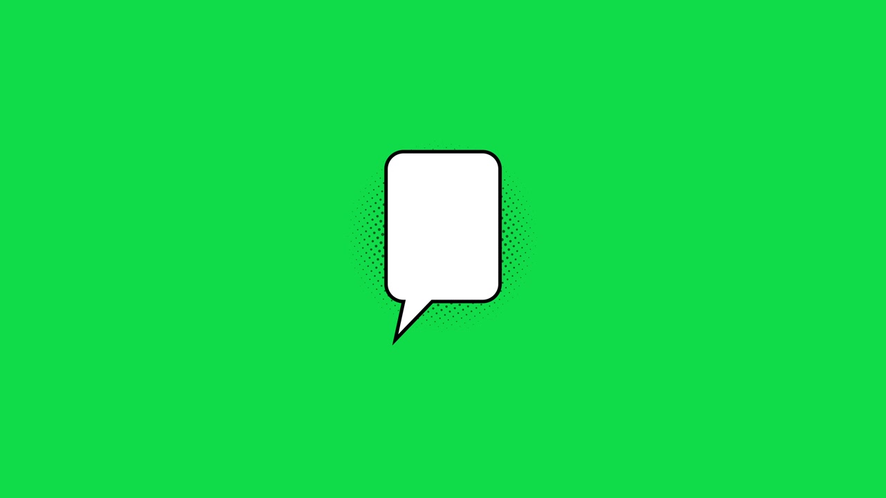 Animated Speech Bubble Pop-Up on Green Screen