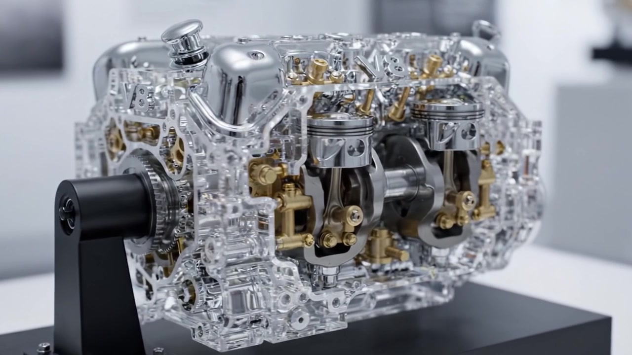 Incredible Close-Up View of a V8 Engine: Exploring the Intricate Design and Mechanics of an Automotive Powerhouse Through Transparent Components