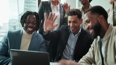 diverse business team collaborating in a meeting