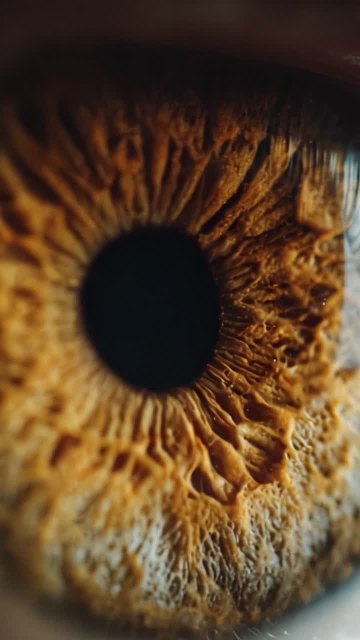 A Close-Up Examination of an Intricate Human Eye, Showcasing the Rich Textures and Unique Patterns of the Iris and Cornea with Mesmerizing Detail