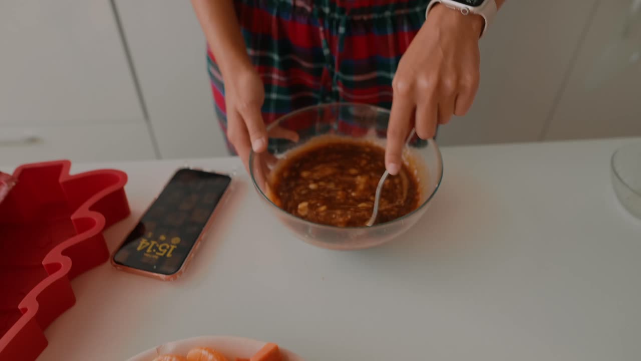 Woman preparing food at home