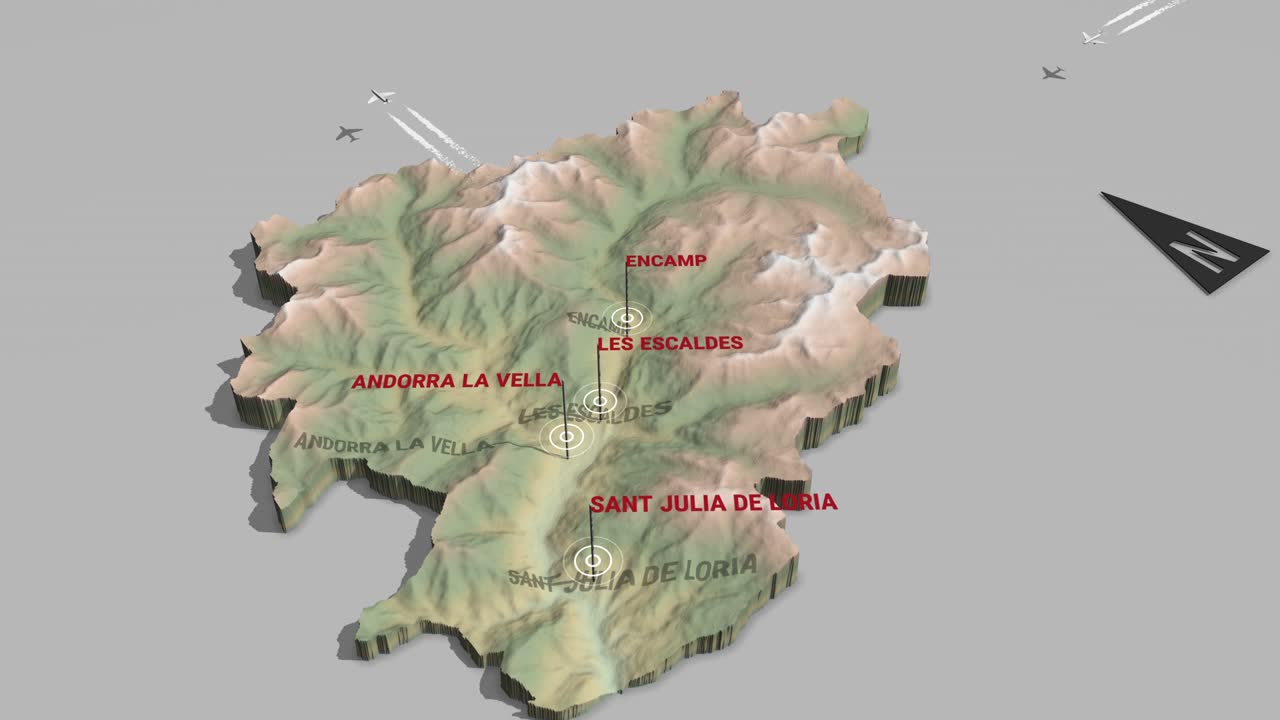 mapa del terreno en 3d de andorra