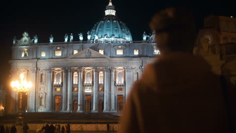 night view of st peters basilica in vatican city