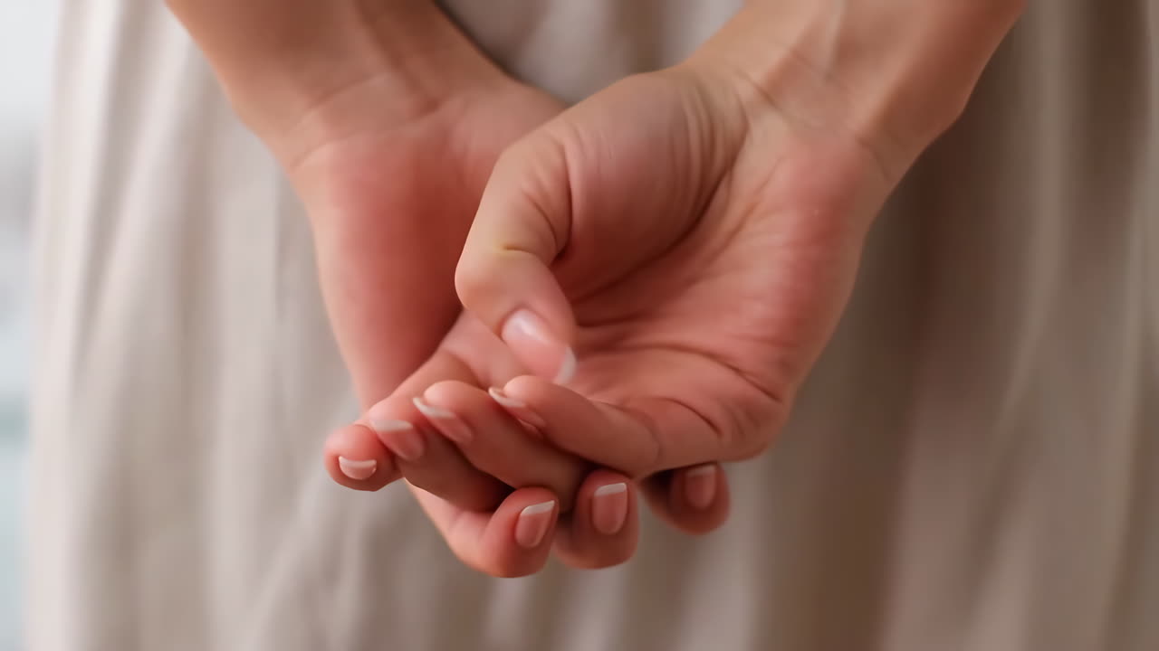 Woman's Hands Clasped Behind Her Back